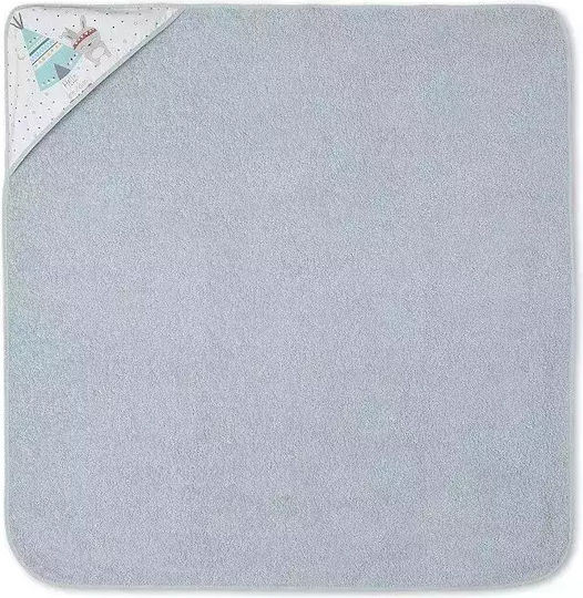 Interbaby Baby-Badetuch mit Kapuzen Tipi Oso Weiß 100x100cm