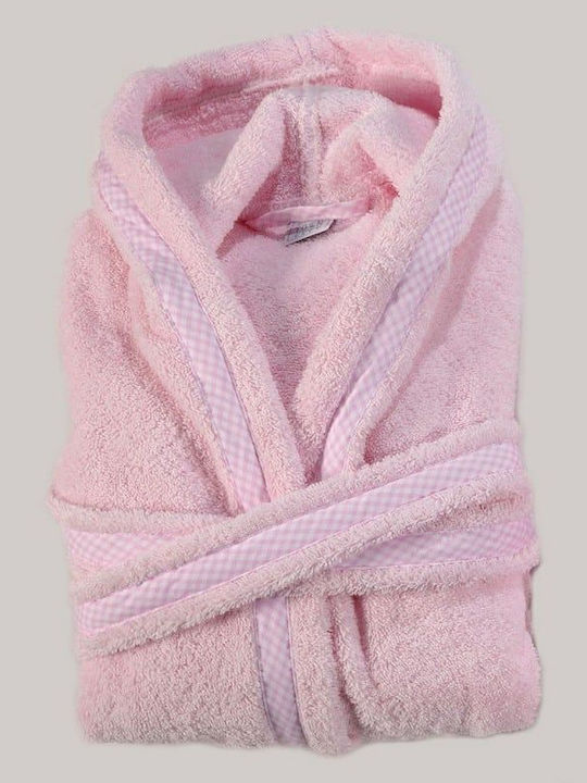 Down Town Home Kinderbademantel 02 Rosa mit Kapuzen-