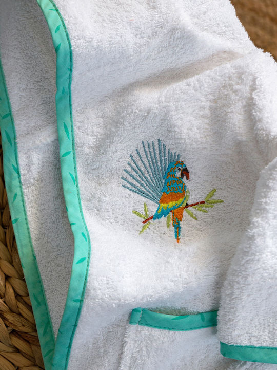 Nima Halat Bebeluș Cu glugă Macaw Alb