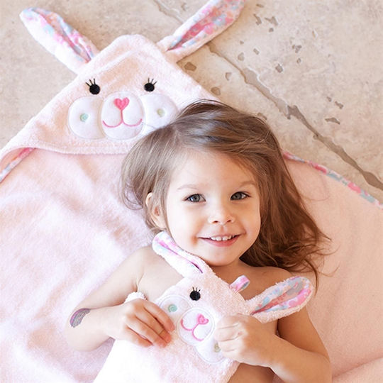 Zoocchini Baby-Badetuch mit Kapuzen Beatrice The Bunny Rosa 77x77cm