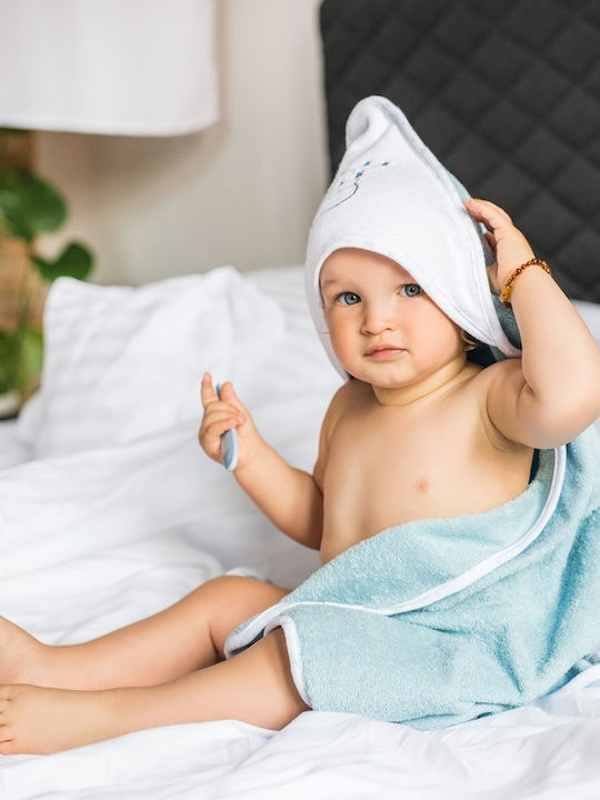 Babyono Baby Hooded Bath Towel White 76x76cm