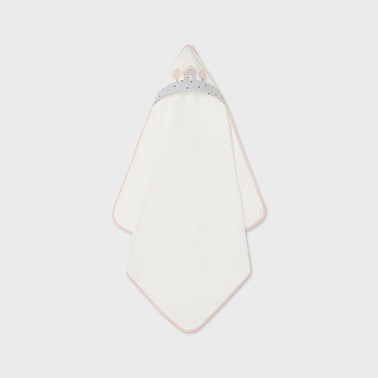 Mayoral Hooded Baby Bath Towel Dusty Pink