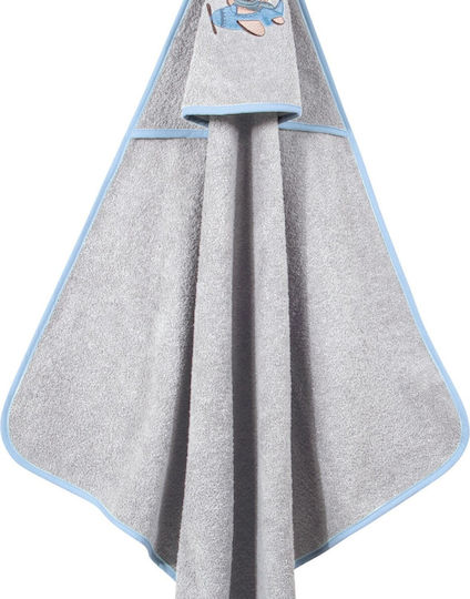Greenwich Polo Club Baby Hooded Bath Towel with Hood Greenwich Polo Club Blue Grey 80x80cm