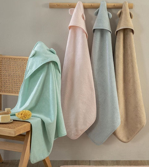 Palamaiki Baby Hooded Towel Robin Gray 75x75cm