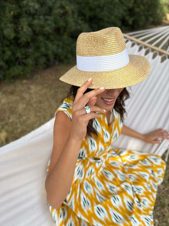 Achilleas Accessories Γυναικείο Ψάθινο Καπέλο Καφέ