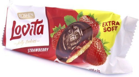 Roshen Biscuits With Topping & Filling Strawberry 1pcs 135gr