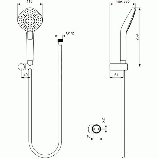 Ideal Standard Irain Τηλέφωνο Ντουζ με Σπιράλ