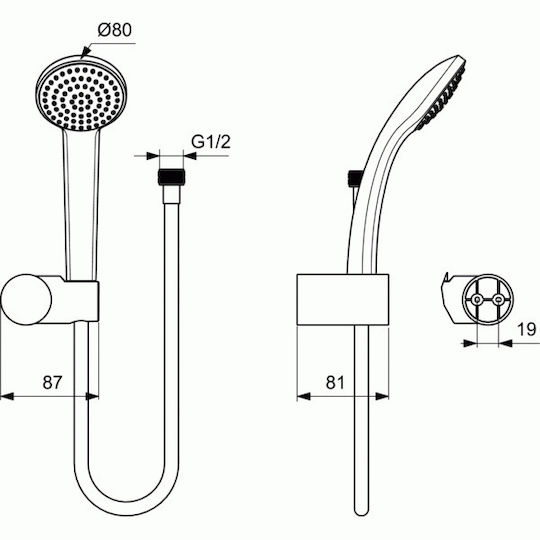 Ideal Standard S1 Idealrain Handheld Showerhead with Hose