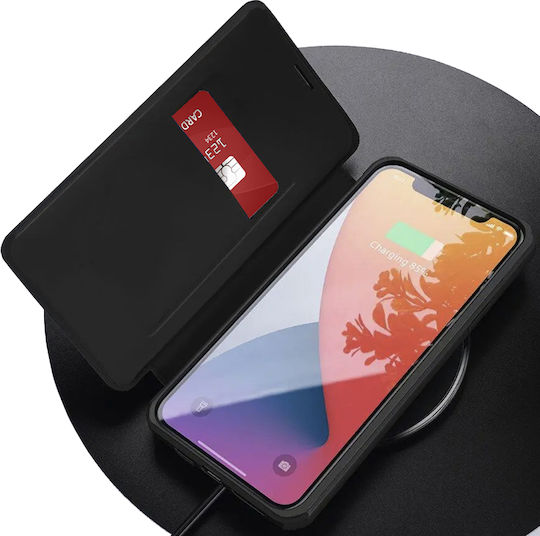 Techsuit Magskin Book Silikon / Synthetisches Leder Schwarz (Motorola Moto G77 / G67)