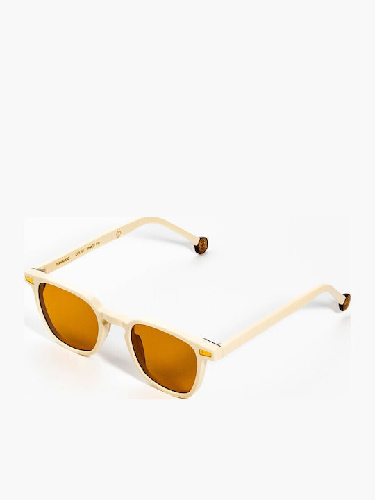 Kyme Damen Sonnenbrille mit Beige Kunststoff Gestell und Braun Linse FERNANDO 10