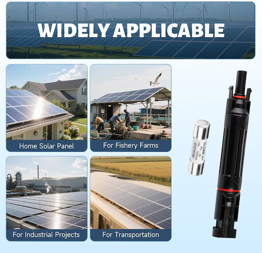 Set 2 Siguranțe MC4 20A 1000V DC Pentru Panouri Fotovoltaice Solar Onuvio