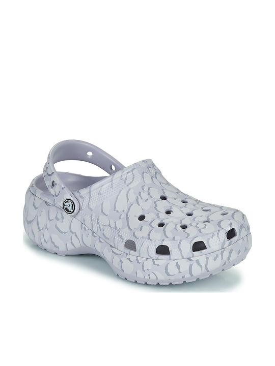 Crocs Classic Platform Clog Γυναικεία Σαμπό Γκρι