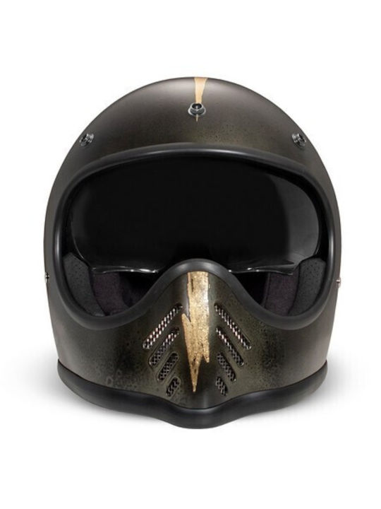 DMD Seventyseven Handmade Arrow Gold Leaf Motorcycle Helmet Full Face ECE 22.06 1050gr with Sun Visor