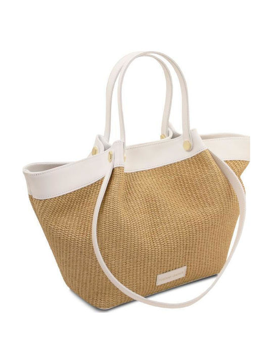 Straw Women's Shoulder Shopper Bag White