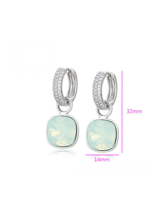 Chrysothemiss Cercei Femei Moonlight Mist Placat Cu Platina Cristal Verde Zircon Alb Chrysothemiss Cercei Femei Moonlight Mist Placat Cu Platina Cristal Verde Zircon Alb