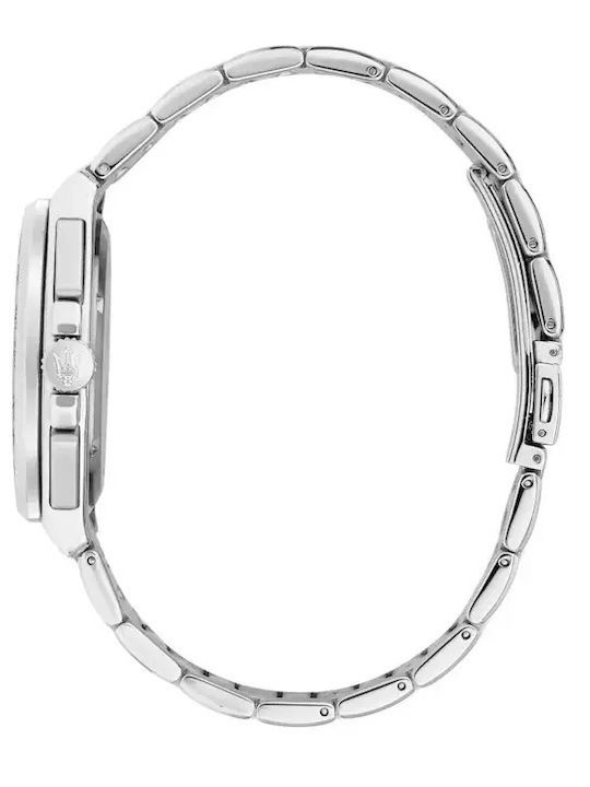 Men's Watch 43mm Battery Chronograph With Silver Metal Bracelet Men's Watch 43mm Battery Chronograph With Silver Metal Bracelet