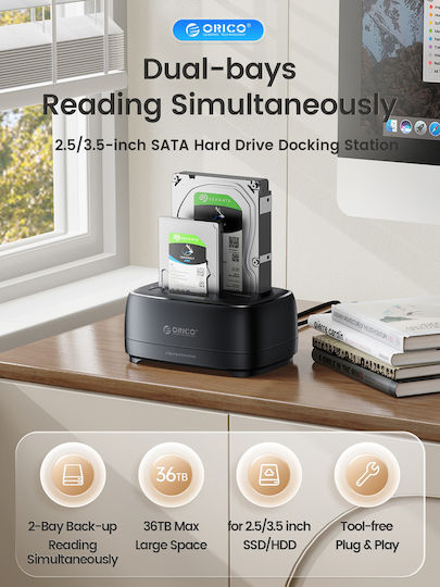 Orico Docking Station for SATA Hard Drives DD28U3-C-EU-BK-BP