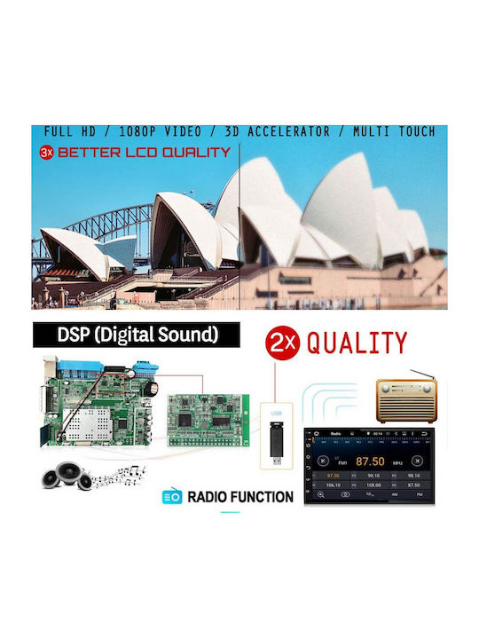 Kirosiwa Car Audio System 2 DIN Bluetooth USB Wi-Fi GPS Apple CarPlay Android Auto with 7 Inch Touch Screen