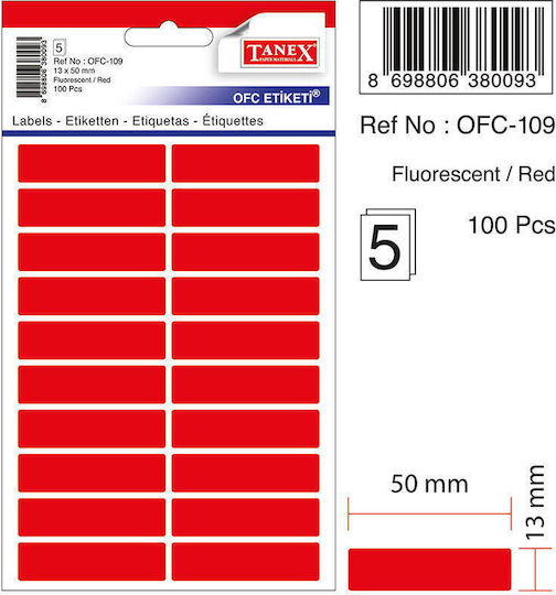 Tanex Self-Adhesive Label Rolls 13x50mm 100 Pieces