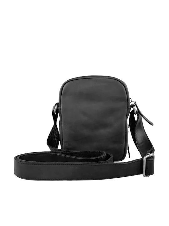 Leather Men's Shoulder / Crossbody Bag Black