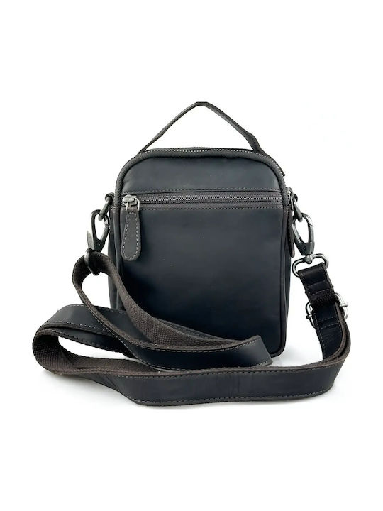 Leather Men's Shoulder / Crossbody Bag Brown