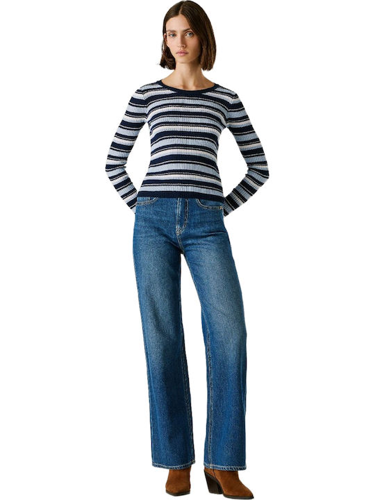 Damen Bluse Gestreift Union Blau