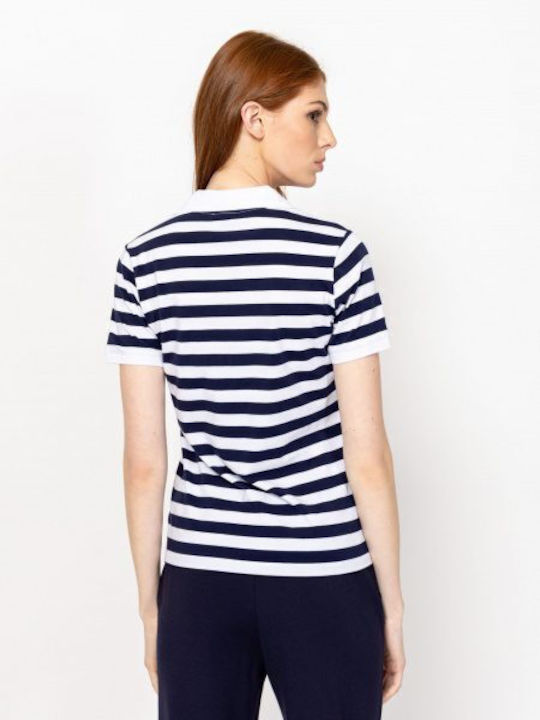 Damen Polo Bluse Kurzärmelig Marineblau
