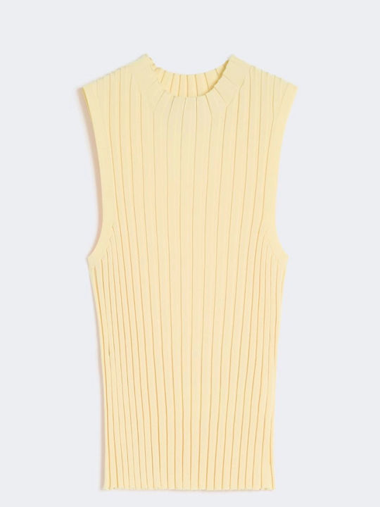 Stretch Viskose Damen-Pullover Gelb