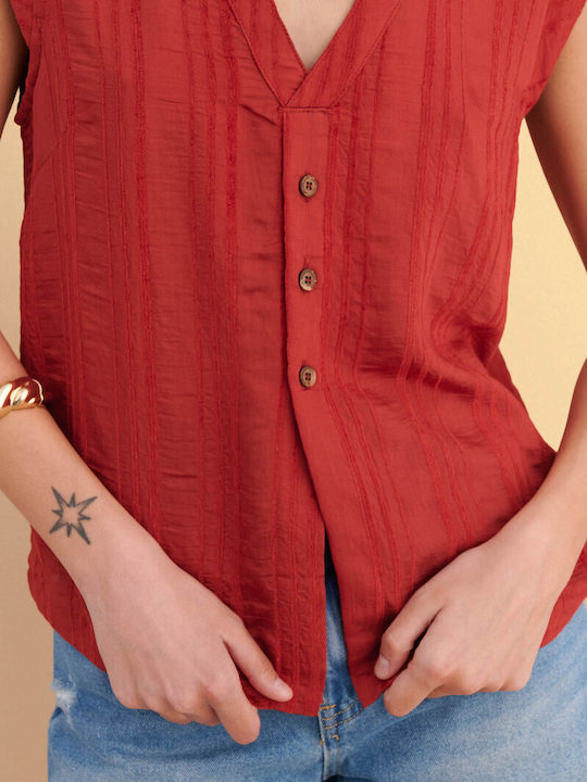 Women's Sleeveless Blouse Red