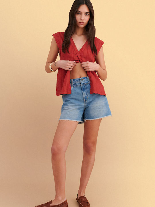 Women's Sleeveless Blouse Red