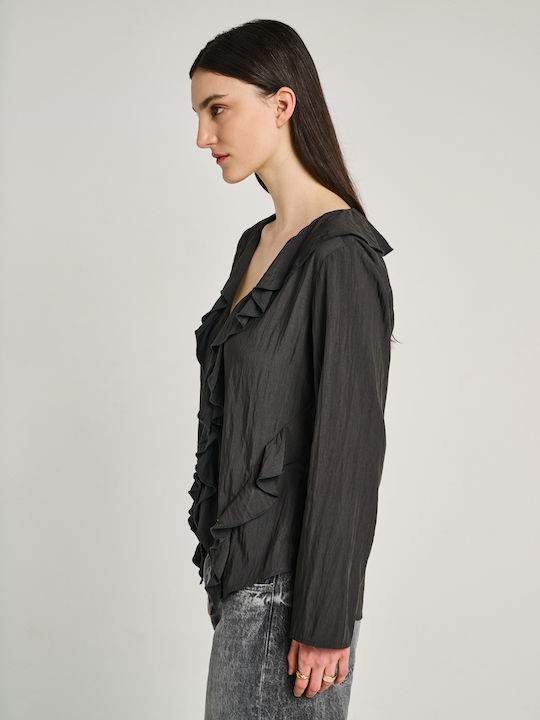 Women's Long Sleeve Blouse Black