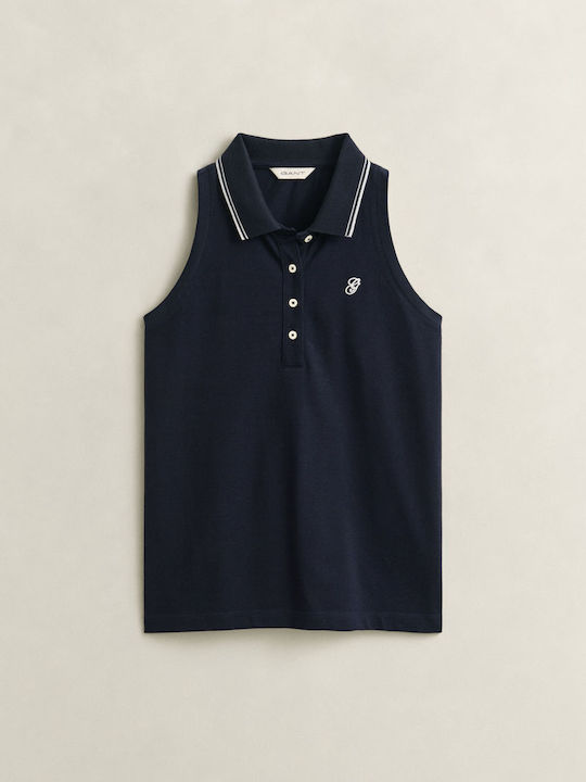 Gant Bluză Damă Polo Fără Mâneci Cu Dungi Albastru Închis