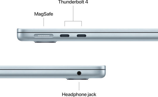 Apple MacBook Air 13.6" Panou IPS Ecran Retina (M5-10 Nuclee/24GB/512GB SSD/8-Core GPU) Albastru Ceresc (Tastatură Internațională Engleză)