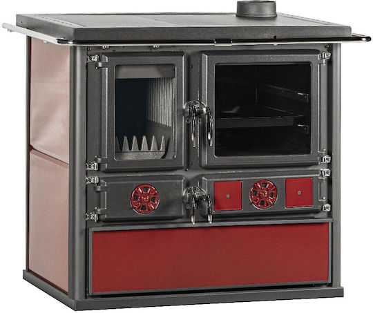 Thermozoff Χαλύβδινη Ξυλόσομπα με Φούρνο 8.86kW Μπορντό