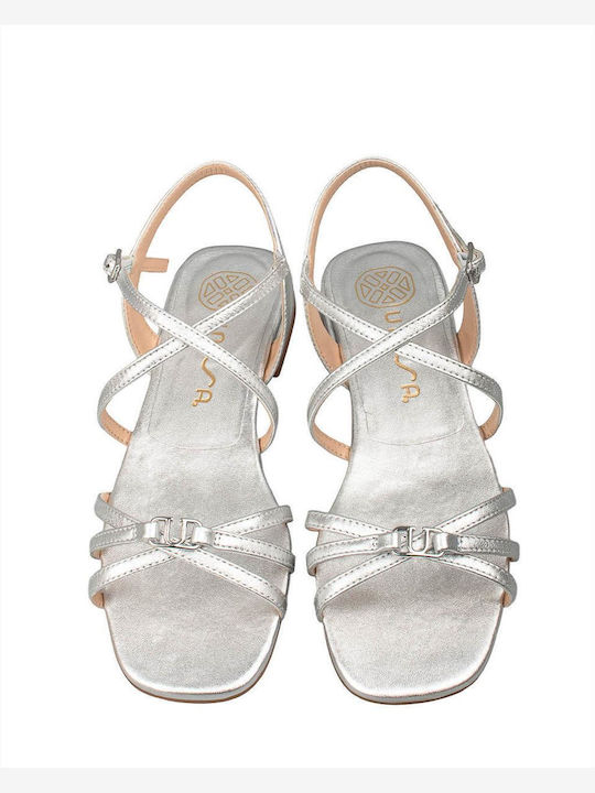 Damen Flache Sandalen Silber