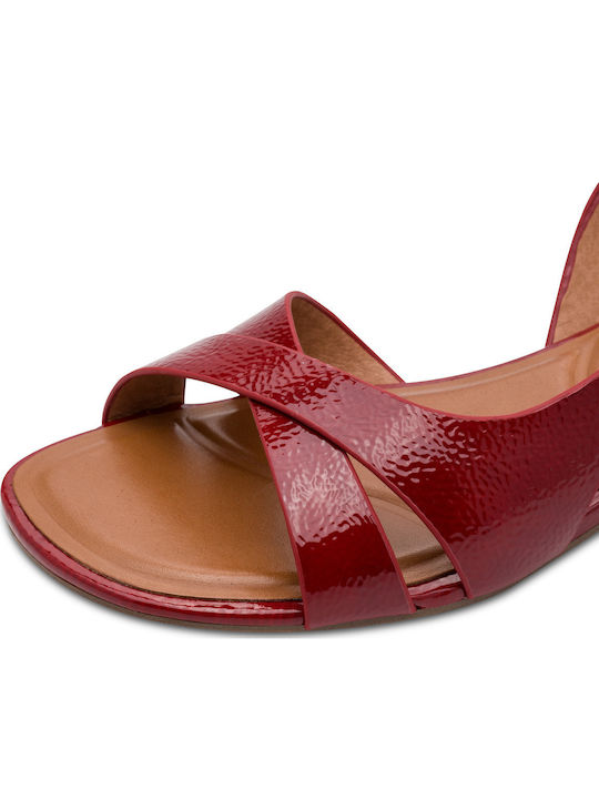 Leather Women's Sandals Red