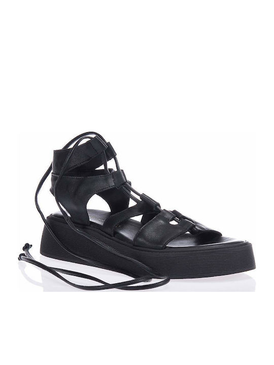 Sandale Casual Damă Din Piele Negre