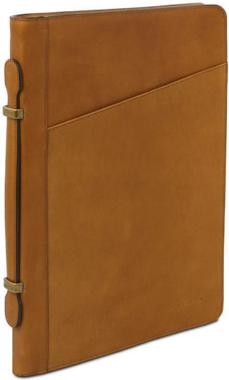 Leather Document Briefcase Handle Costantino Natural