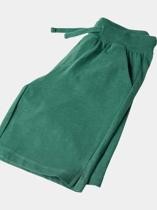 Kids Set with Shorts Summer 2 Pieces Ecru Green