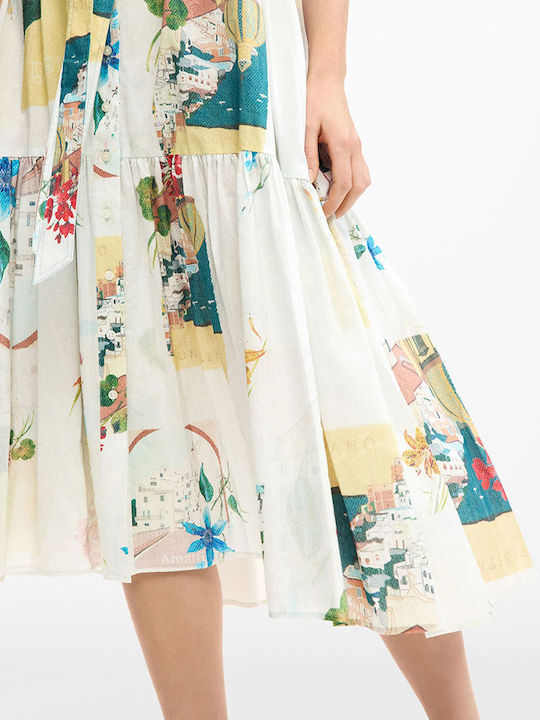 Summer Midi Shirt Dress Stick Blue