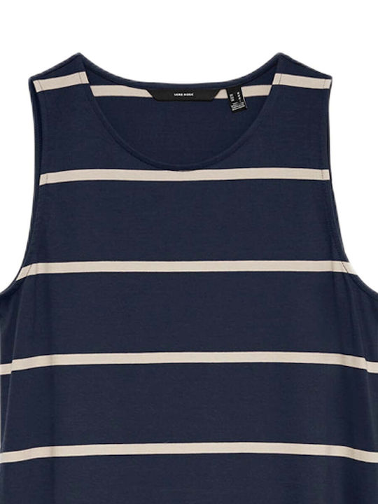 Summer Maxi Dress with Slit Navy Blue
