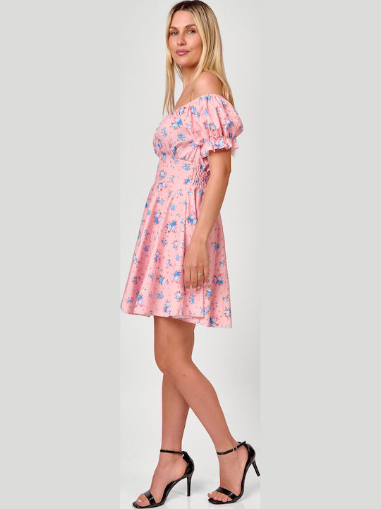 Summer Mini Evening Dress Pink