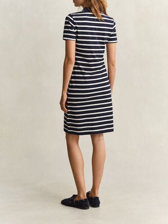 Summer Mini Shirt Dress Navy Blue