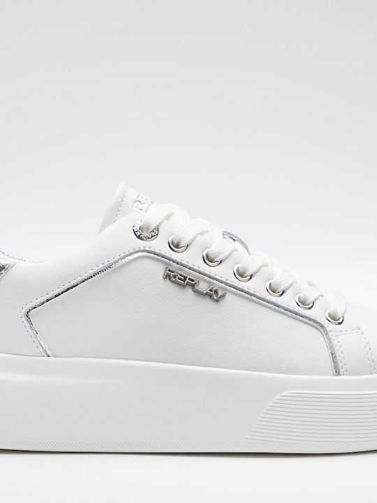 Damen Flatforms Sneakers Weiß