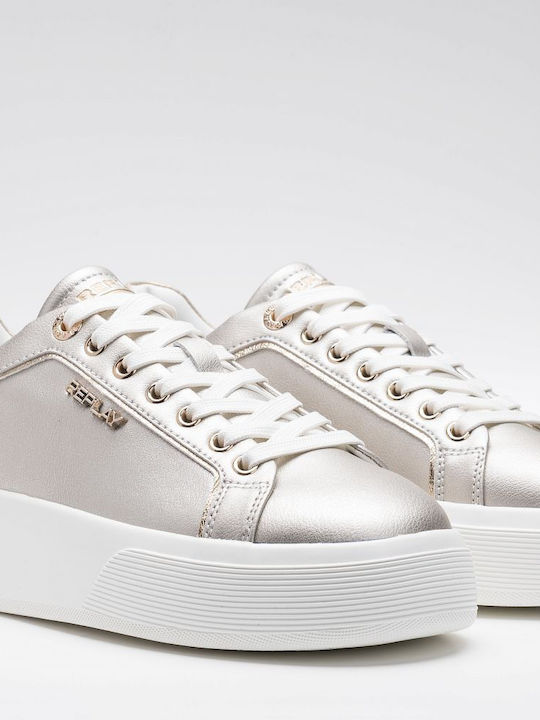 Damen Flatforms Sneakers Gold