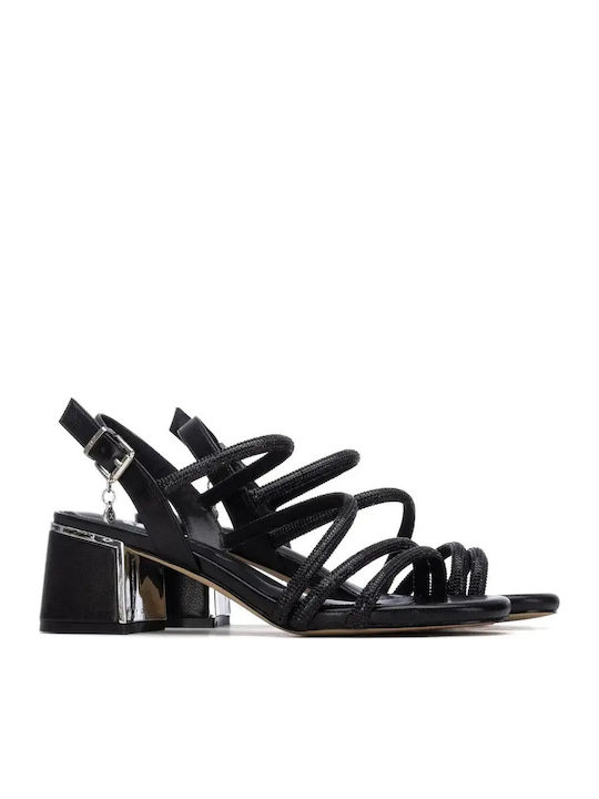 Damen Sandalen mit Strass Schwarz