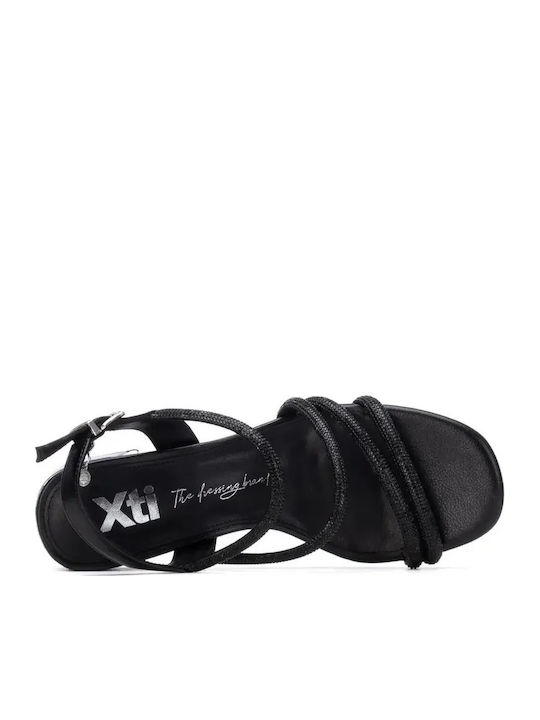 Damen Sandalen mit Strass Schwarz