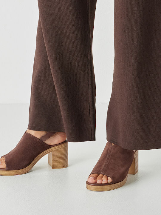 Damen Sandalen Braun Leder