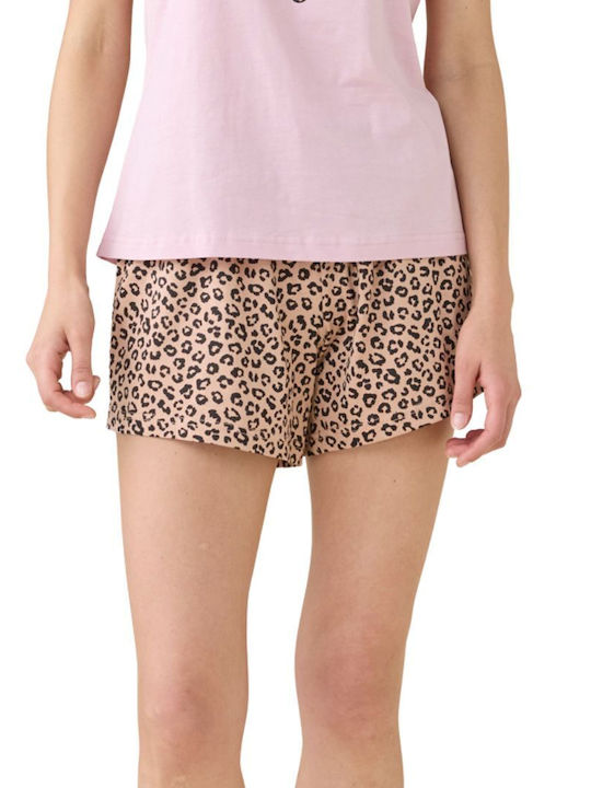 Noidinotte Summer Women's Cotton Pajama Set Pink