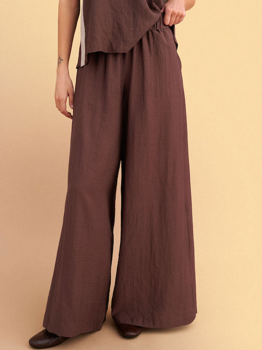 Women's Pantaloons with Rubber Band Brown